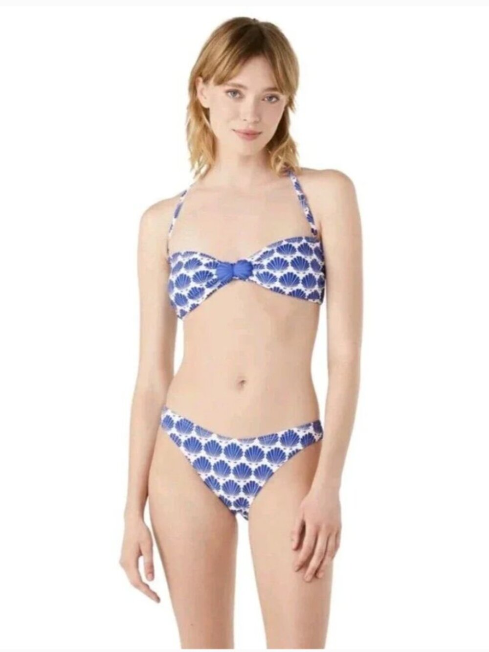 Kate Spade New York Shell Print Bandeau Bikini Swim Set Women Size XL